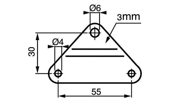 Novio gasveersteun driehoek 8mm