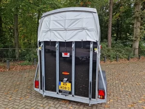2 paards Bockmann Comfort polyester trailer zwart/zilver met zadelkamer